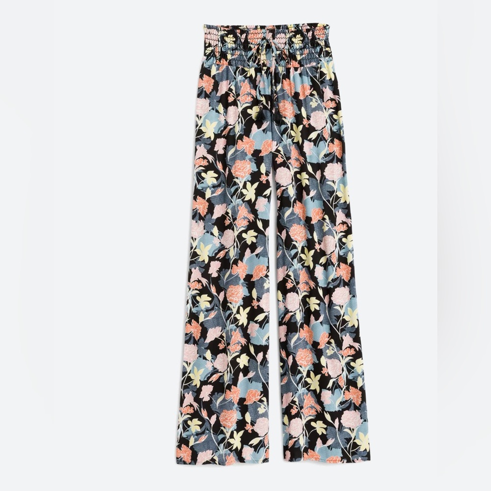 Margery High Rise Wide Leg Pant XL | Black Floral | NWT
